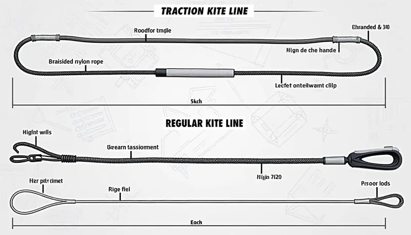 discover the key differences between traction kite lines and regular kite lines, including their design, strength, and performance for various kitesurfing activities.